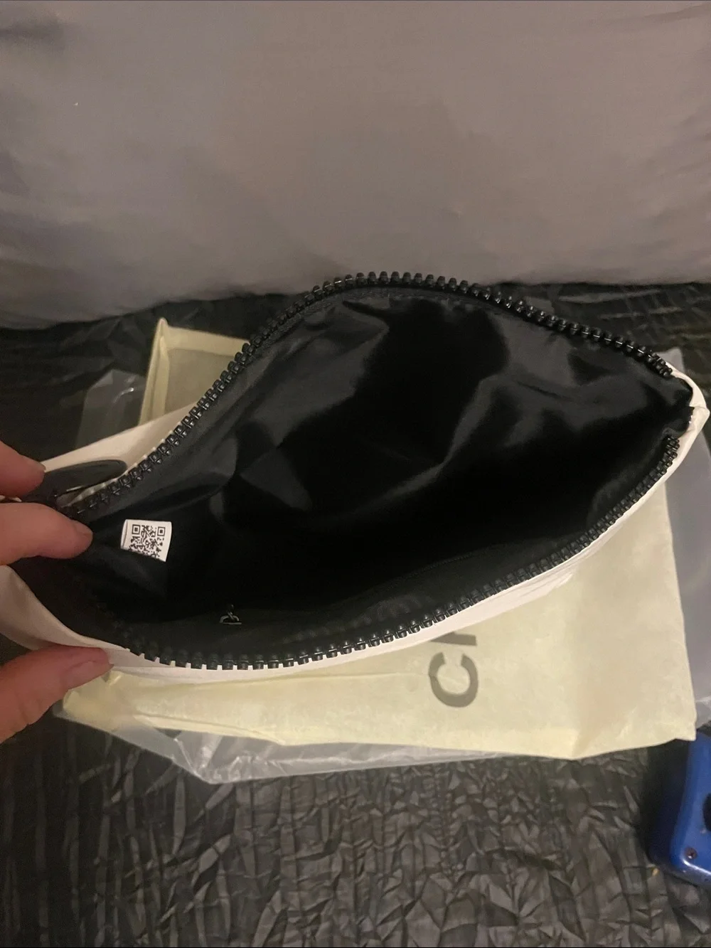 GWP White and Black Logo Zip Pouch